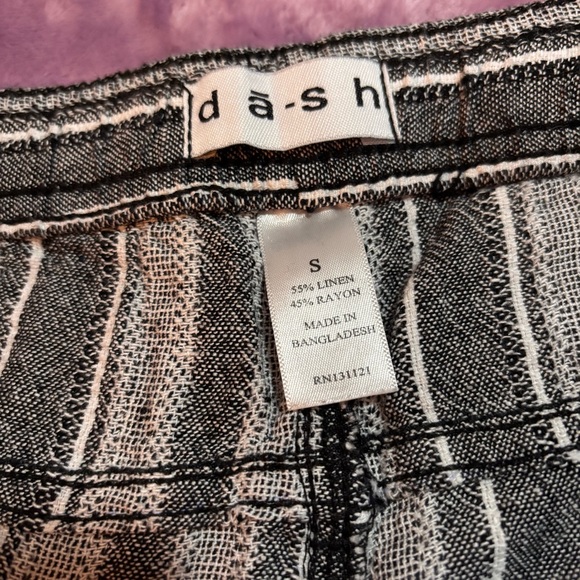 Black and White Linen Blend Striped Flowy Pants Size Small dā-sh - Picture 12 of 12